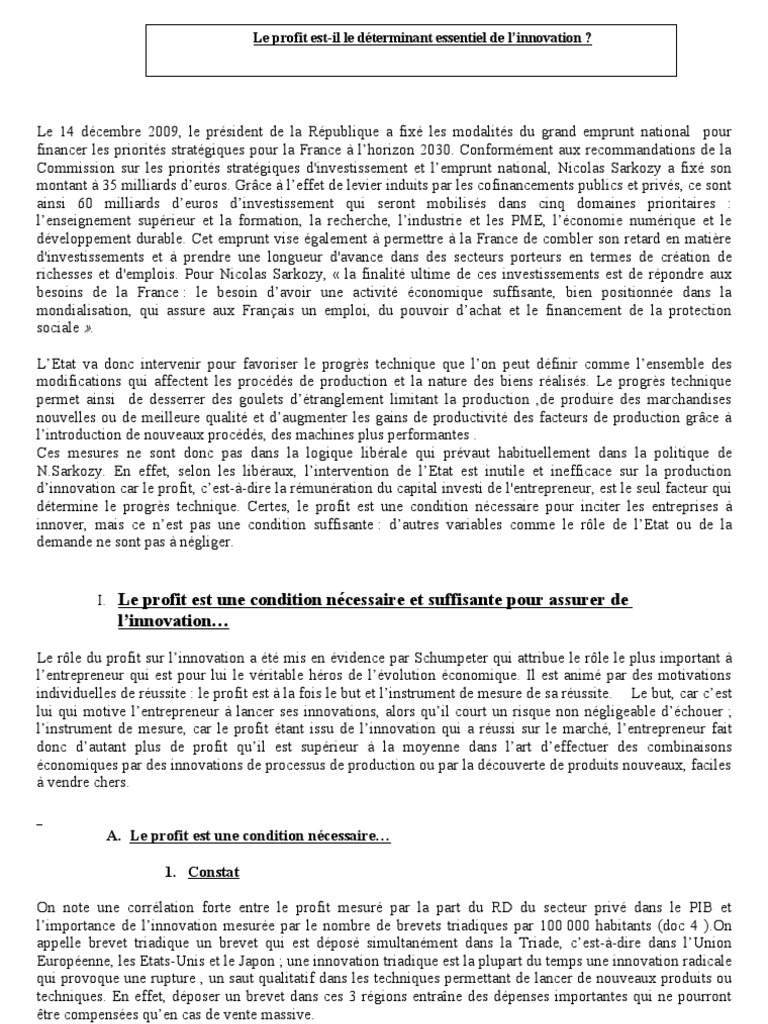 Le Progrès Technique Rend Il La Croissance Durable Dissertation