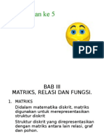 Matrik, Relasi, Fungsi