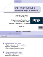 Betonske Konstrukcije 2 Osnovne Akademske Studije, V Semestar