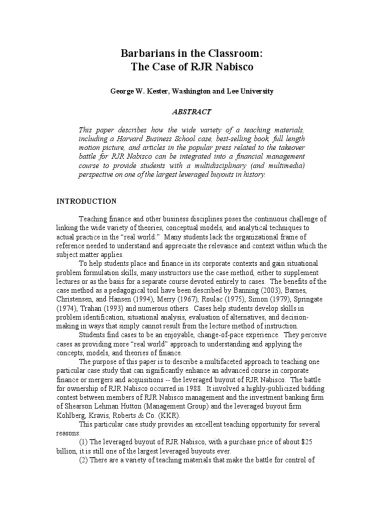 Why was rjr nabisco an attractive candidate for an lbo image