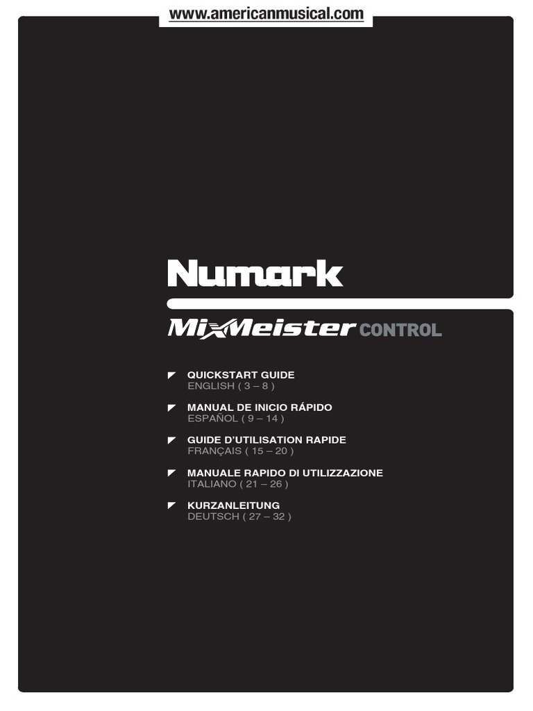 Quickstart Guide for MixMeister Control A Hardware Controller for