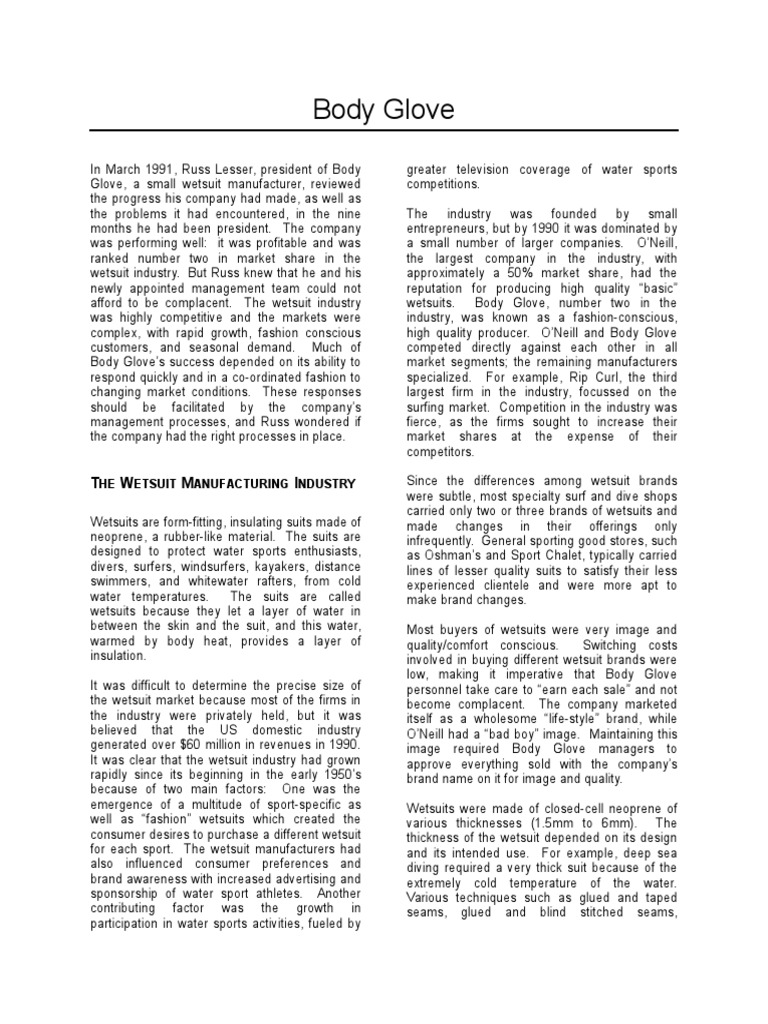 Body Glove PDF Inventory Sports