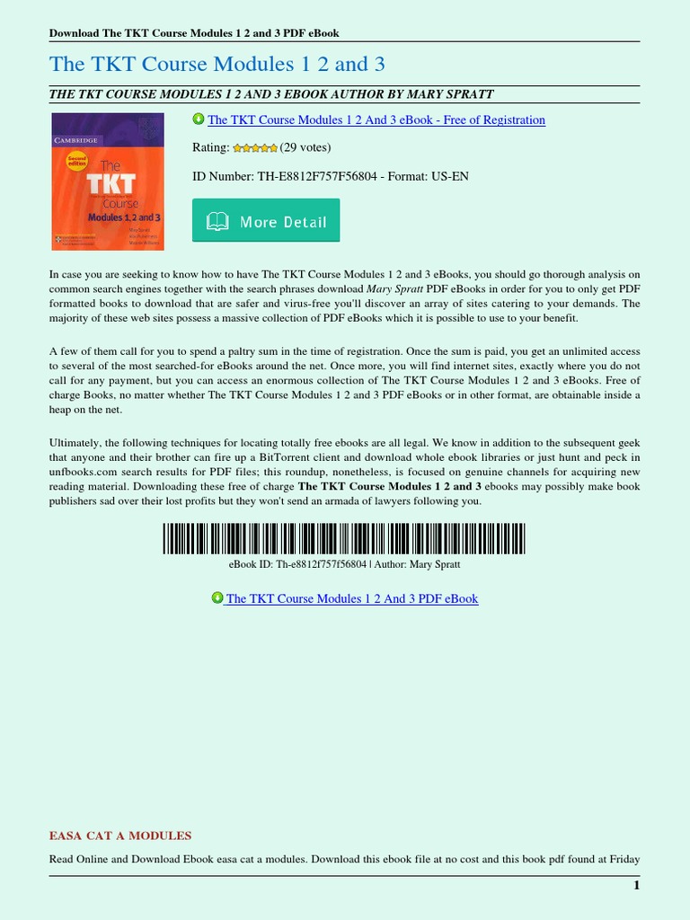 The TKT Course Modules 1 2 and 3 | E Books | Portable Document Format