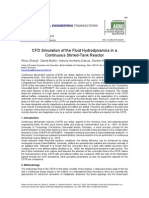 CFD Simulation of the Fluid Hydrodynamics in a Continuous Stirred-Tank Reactor