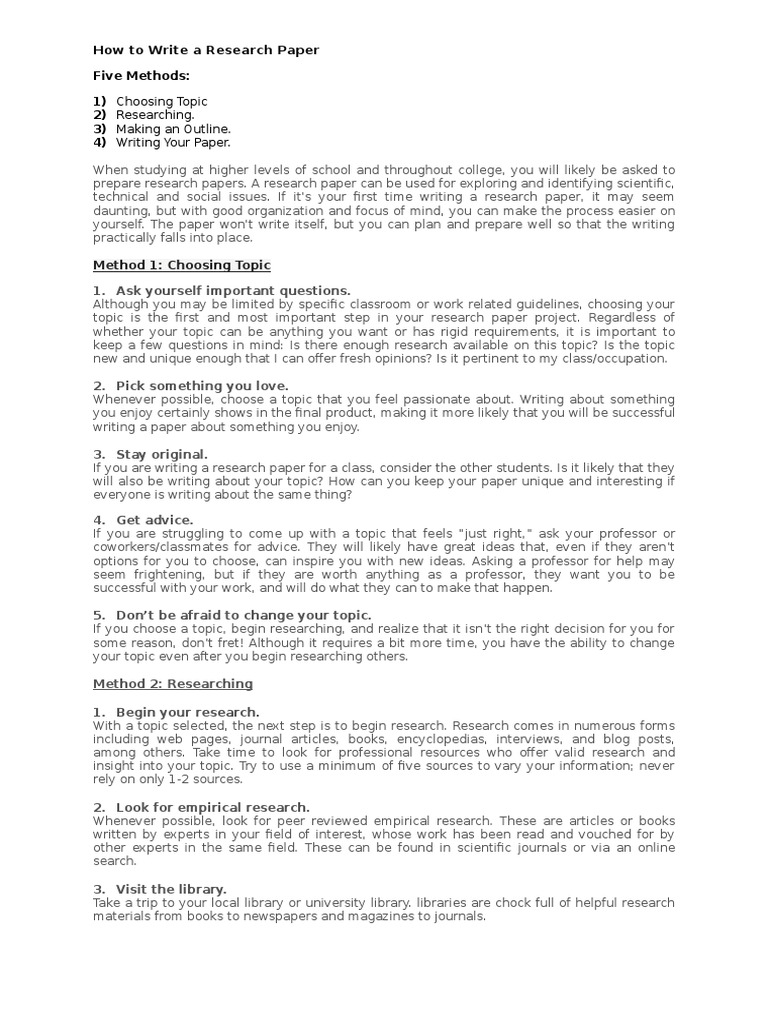 ️ Choosing a topic for a research paper. How to Write a Research Paper ...