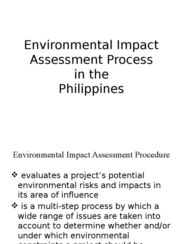 EIA Process Overview in the Philippines | PDF | Environmental Impact ...