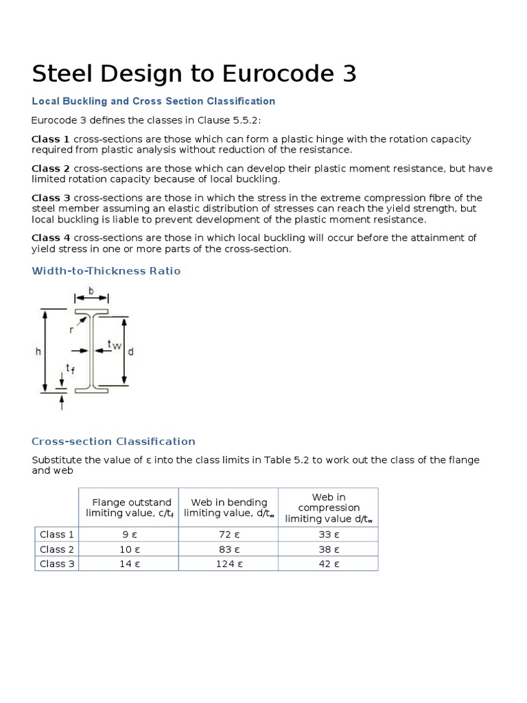 Eurocode 3 Steel Cross-Section Classes | PDF | Technology & Engineering