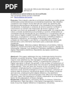 A Biblioteca Universitária Na Encruzilhada