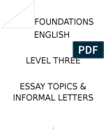  Essays & Informal Letter Topics