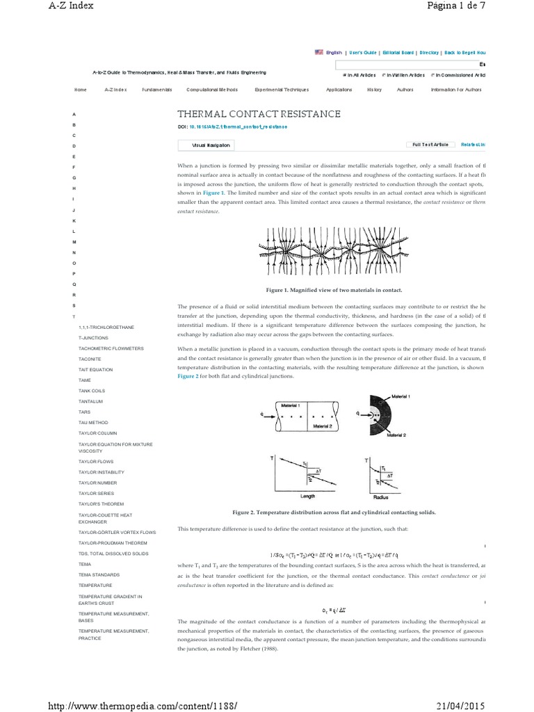 Thermal Contact Resistance PDF | PDF | Thermal Conduction | Heat Transfer