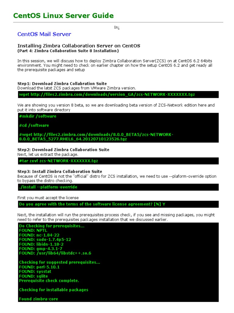 Zimbra Installation On CentOS Step by Step Guide Part4 Zimbra