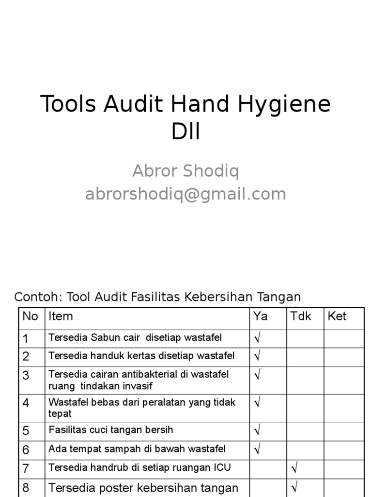 Tools Audit Hand Hygiene 1 PDF
