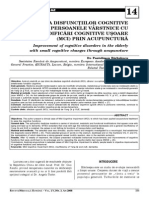 Ameliorarea Disfunctiilor Cognitive Prin Acupunctura La Persoanele Varstnice