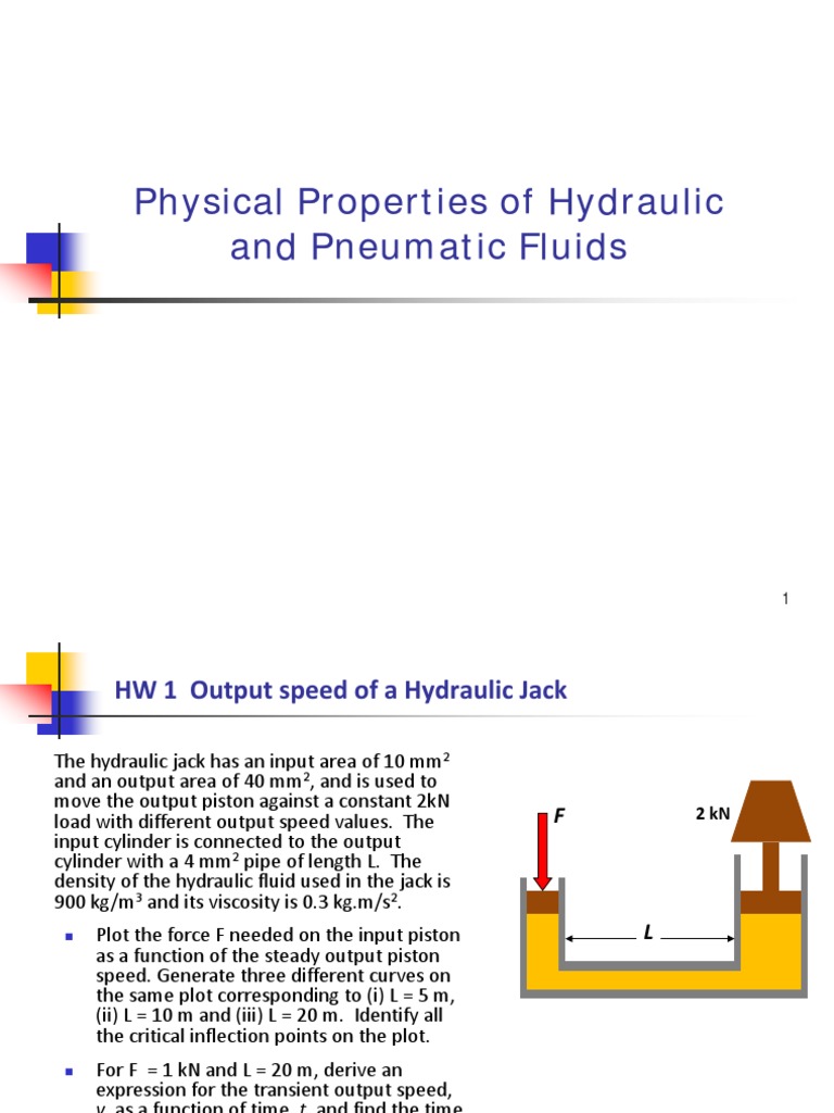 Physical Properties of Hydraulic Fluids PDF Viscosity Lubricant