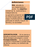 Definiciones de Geriatria