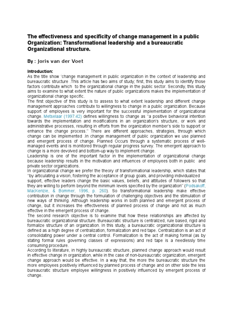 organizational behavior article review pdf