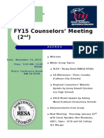 Agenda Second Counselors Meeting 11 13 14