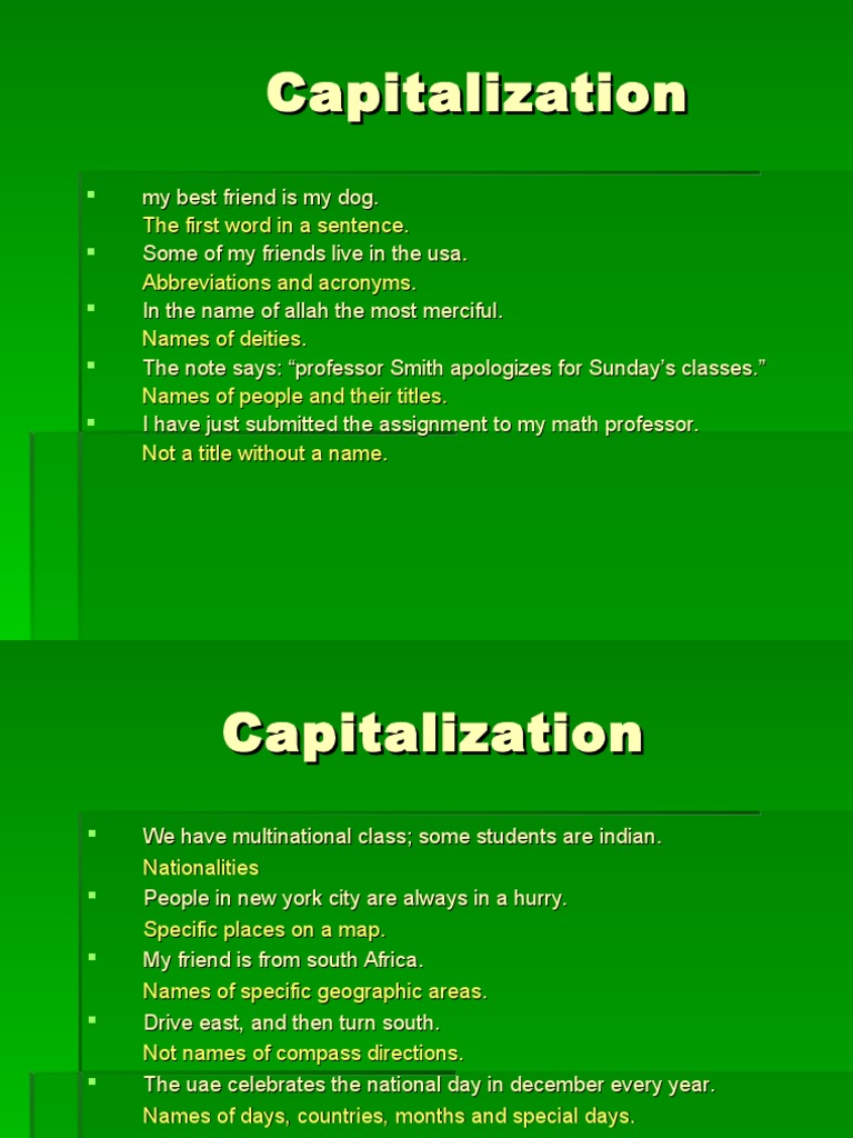 Capitalization Rules and Guidelines | PDF