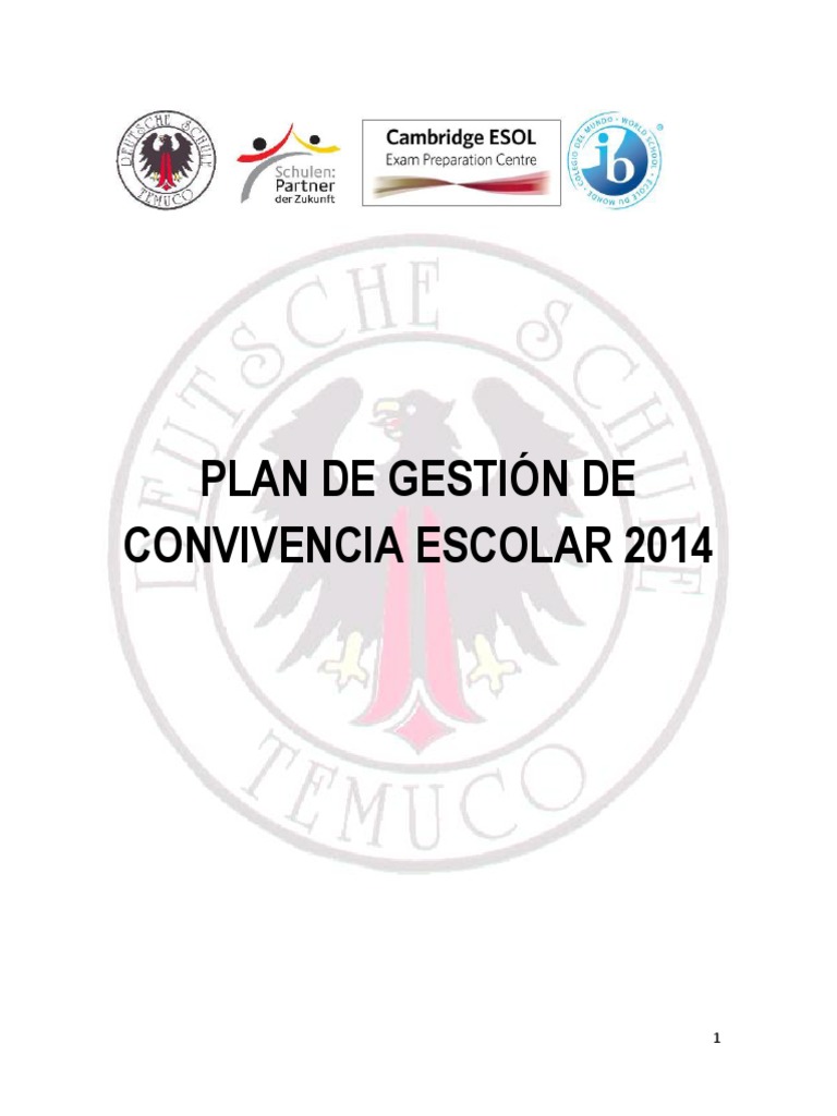 Plan de Gestion en Convivencia Escolar | PDF | Conflicto (proceso ...