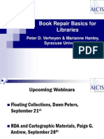 Book Repair Basics For Libraries: Peter D. Verheyen & Marianne Hanley, Syracuse University