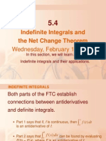 Indefinite Integrals and The Net Change Theorem
