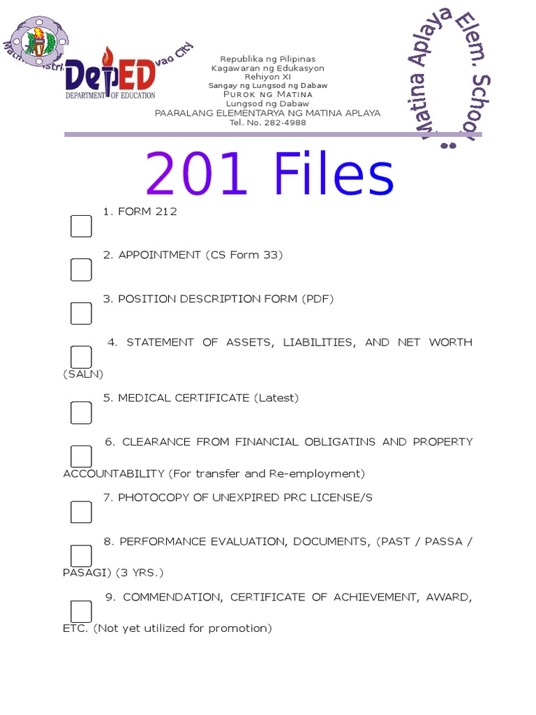 201 File Checklist 2015 | PDF | Financial Accounting | Balance Sheet