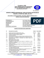 Aranceles Minimos para Estudios Geotecnicos 2015