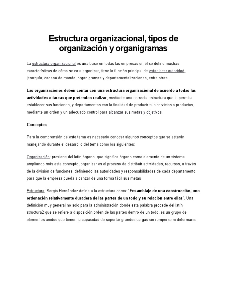 Tipos de Estructura Organizacional | PDF | Gestión de recursos humanos ...