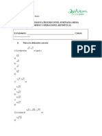 Numeros y Operaciones Aritmeticas 3° y 4°