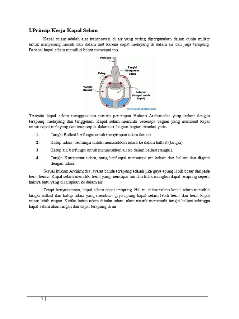 Prinsip Kerja Kapal Selam