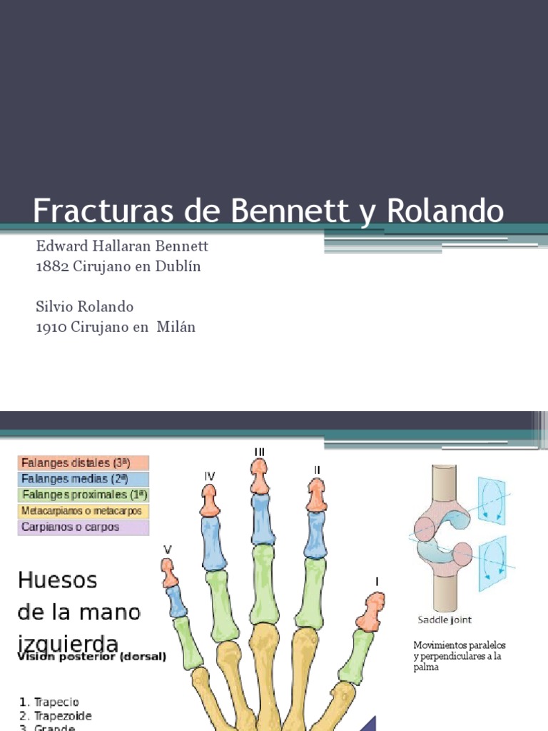 Fracturas de Bennett y Rolando: Guía Clínica | PDF