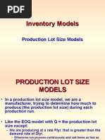 INVENTORY - Production Lot Size Models