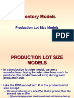 INVENTORY - Production Lot Size Models