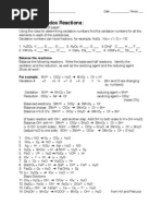 A5 - Balancing Redox Worksheet I