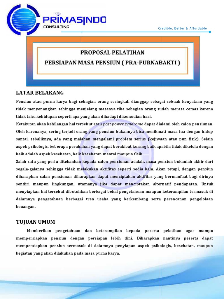 Persiapan Masa Pensiun Purna Karya Persiapan Masa Pensiun Purna Karya