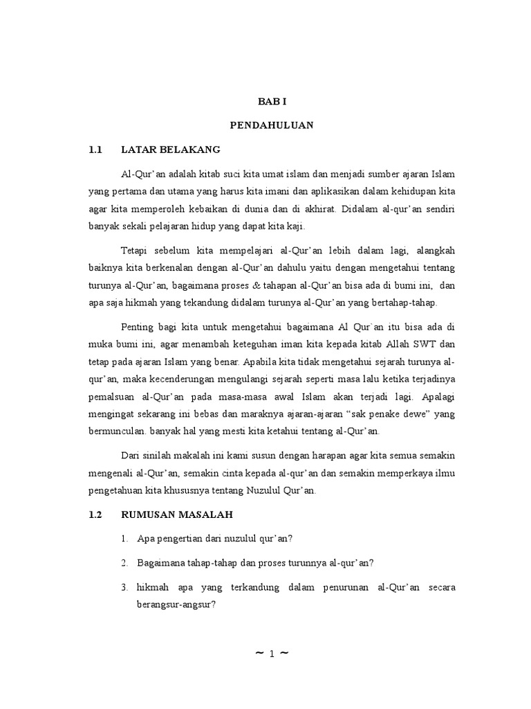 Makalah Turunnya Al Quran Pdf
