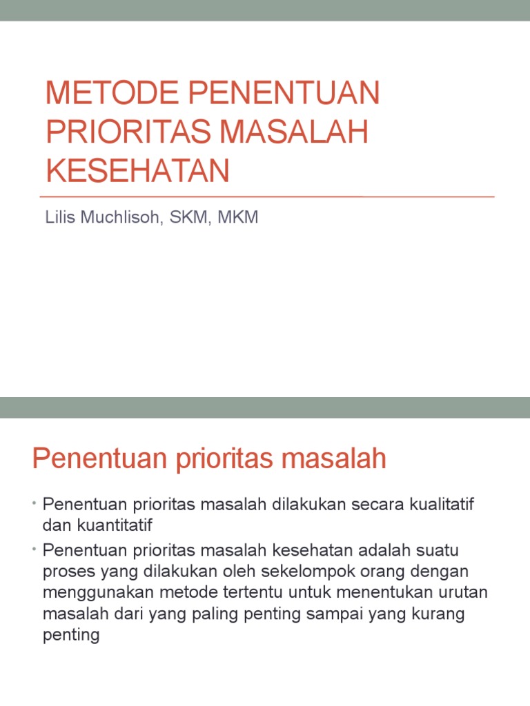 Prioritas Masalah | PDF