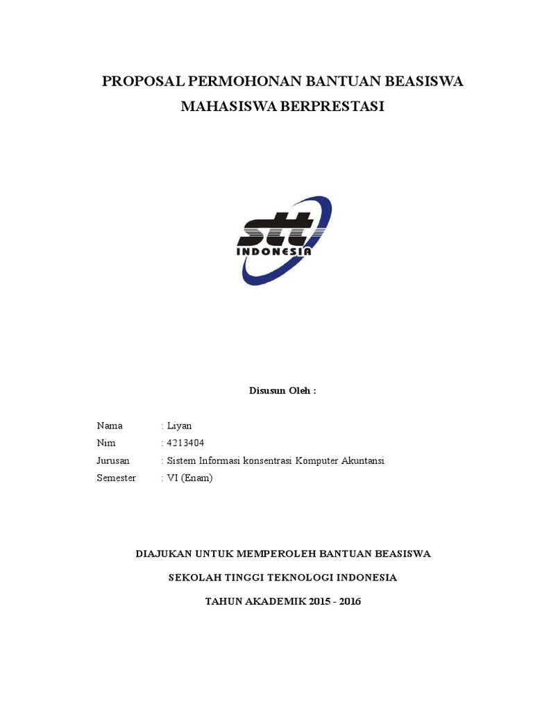 Proposal Pengajuan Beasiswa Liyan