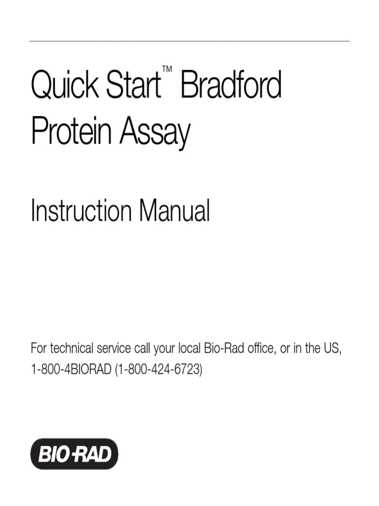 Bradford Protein Assay Manual | PDF | Polyacrylamide Gel ...
