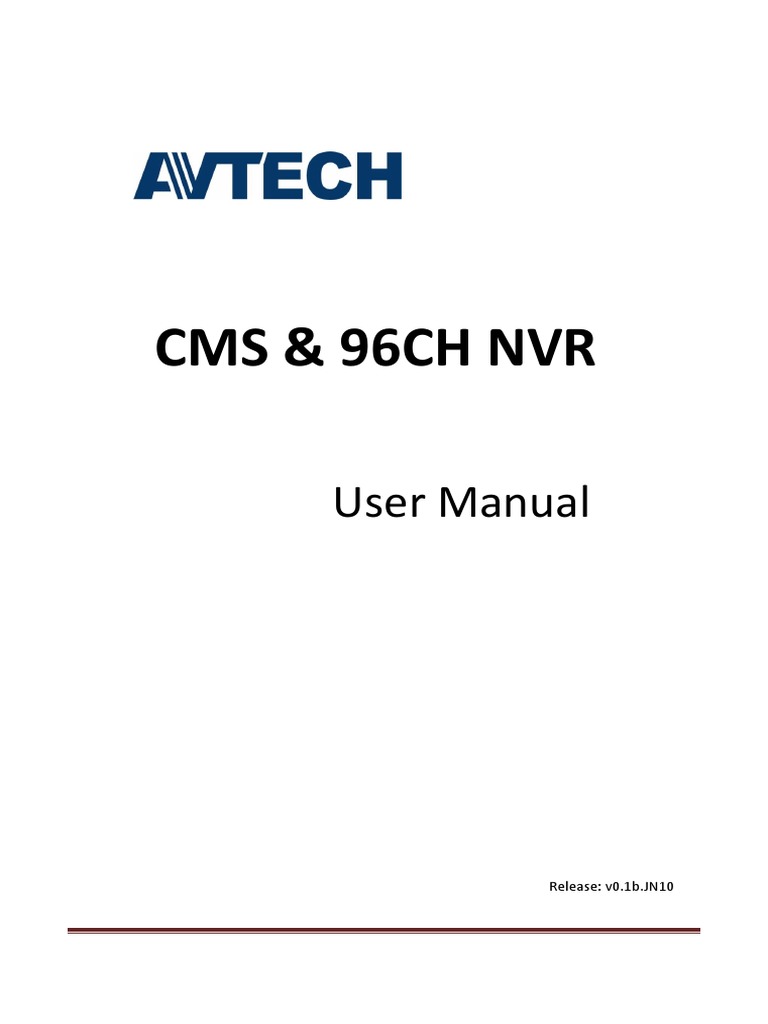 Avtech Cms User Manual v0.1bnvr CCTV | PDF | Installation (Computer ...
