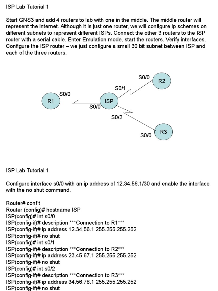 ISP Lab Tutorial - GNS3 | PDF | Router (Computing) | Virtual Private ...