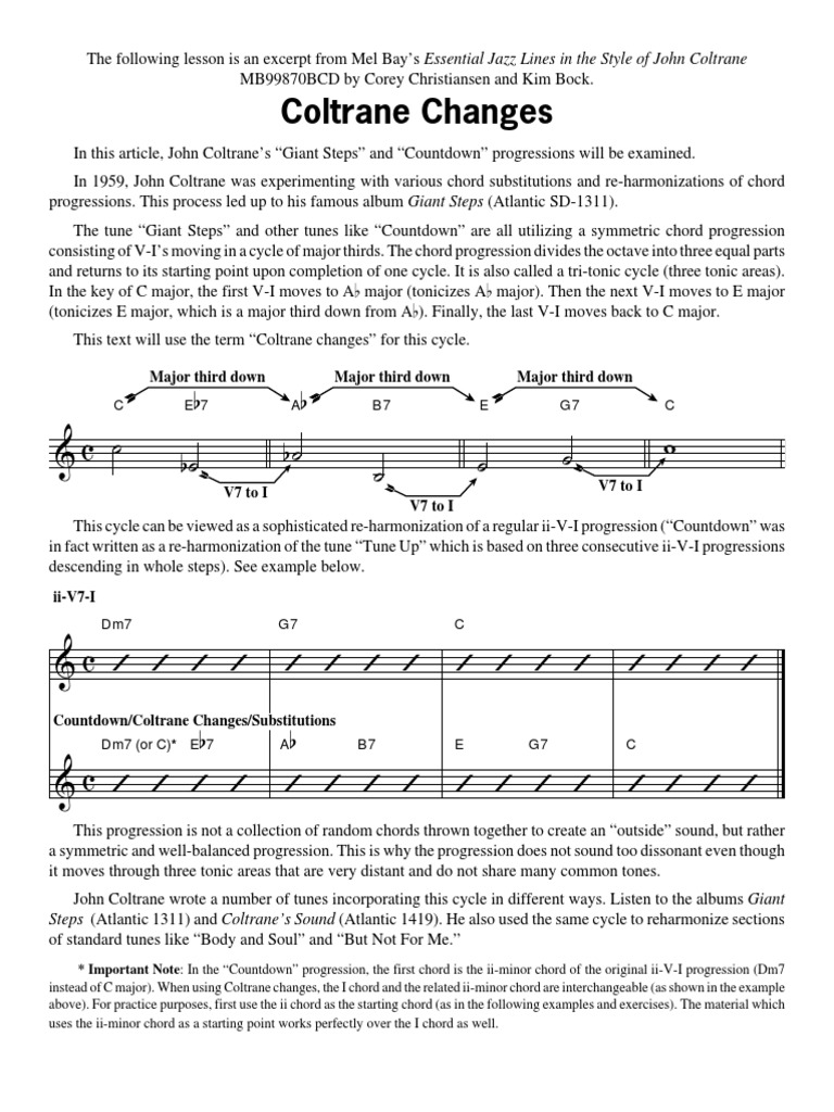 Coltrane Changes: & C B B B B W | PDF | Music Theory | Elements Of Music