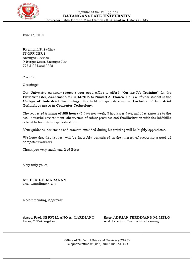 Recommendation Letter