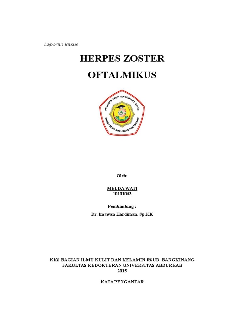 Herpes Zoster Oftalmikus