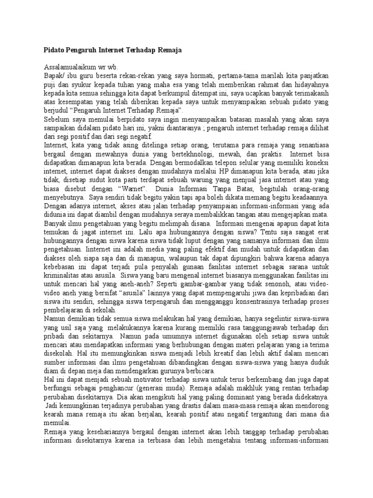 Teks Pidato Persuasif Pengaruh Media Sosial Terhadap Kehidupan Remaja Terbaru Kumpulan Referensi Teks Pidato