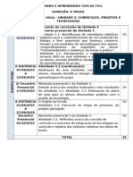 Cronograma de Aula Tic - Quinta-Feira - Unidade 3