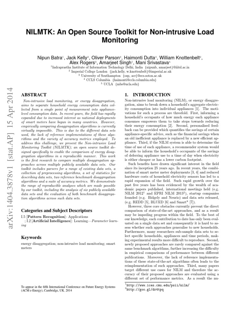 NILM | Areas Of Computer Science | Computing