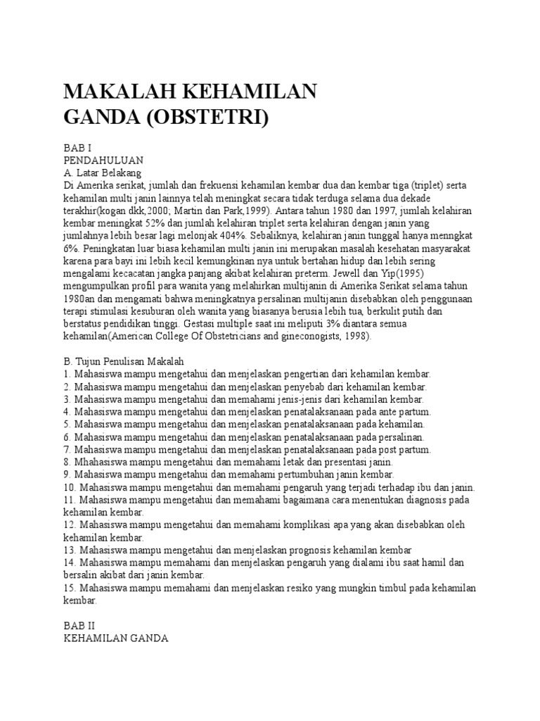 Makalah Kehamilan Ganda