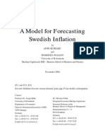 A Model For Forecasting Swedish Inflation