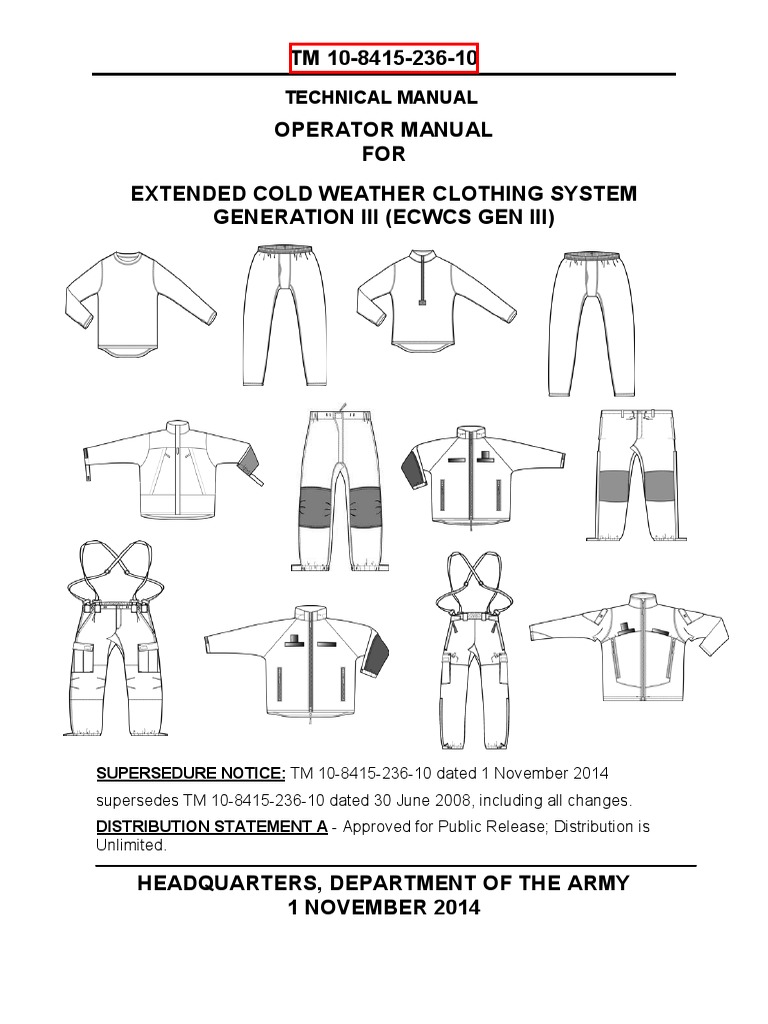 Tm 10841523610 Extended Cold Weather Clothing System Generation 3